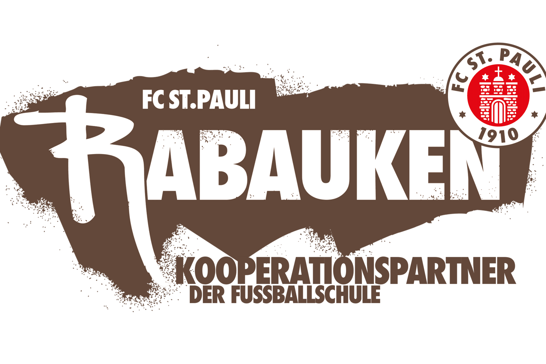Logo des FC St. Pauli mit dem Schriftzug „Rabauken“ und dem Zusatz „Offizieller Partner der Profiabteilung“.