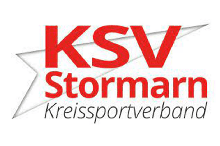 Logo des KSV Stormarn, bestehend aus dem Schriftzug in Rot und Schwarz sowie einer grauen Sternform im Hintergrund.